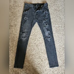 H&M Men's Skinny Jeans - Distressed Black
